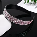 Diadema de cristales rosa y blanco con pedrería y diseño antideslizante para mujer - Estilo Vidrio Blanco Strass Púrpura