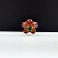 Mini pinza de flor en resina ámbar con diamantes de imitación verde oscuro - Café Con Strass