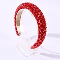 Serre-tête baroque rouge élégant avec cristaux brillants et rembourrage éponge - Rouge