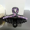 Elegante pinza de pelo grande con diamantes de imitación degradados púrpura y rosa - Violeta claro