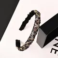 Diadema ancha de lujo con cristales multicolores brillantes y diseño de leopardo - Estilo Strass Leopardo Amarillo Fruncido