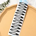 Set de 12 pinzas para el cabello de metal ondulado negro en tarjeta para peinado diario - Pinzas Clic-Clac Brillantes Onduladas / Juego de 12 / Negro