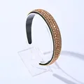 Serre-tête large orné de strass dorés champagne et doublure antidérapante - 2.5cm (Bordure de chaîne) / Champagne