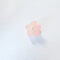 Mini pinza de pelo flor rosa translúcida con perla blanca para peinado de mujer - Rosa Con Perla