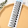 Set de 12 pinzas para el cabello BB negras brillantes en tarjeta para peinado mujer - Estilo Pintura Brillante Gota de Agua 5cm / Juego de 12 / Negro
