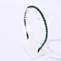Diadema vintage francesa con cuentas de cristal verde y acabado elegante hecho a mano - Verde
