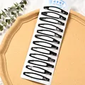 Pack de 12 pinzas de metal negro para el cabello en tarjeta blanca con estilo natural - Pinzas Clic-Clac Pintura Brillante 8,5cm / Juego de 12 / Negro