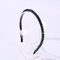 Diadema de cuentas azul marino oscuro brillante con cristales facetados para mujer - Azul marino