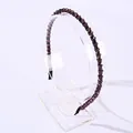 Elegante diadema con cuentas de cristal morado oscuro sobre base negra - Púrpura oscuro