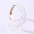 Eleganter weißer Haarreif mit funkelnden Kristallperlen und gepolstertem Design - Weiß