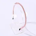 Diadema vintage francesa con cuentas rosas y cristales brillantes para mujer - Rosa
