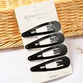 Set de cuatro pinzas para el cabello gota de agua negro mate en tarjeta para mujer - Pinza de Gota Mate 7cm (NM-6621) / Paquete de 4 / Negro