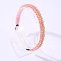 Diadema elegante con cuentas de cristal rosa y detalles dorados de estilo barroco - Rosa