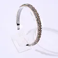 Diadema barroca con cuentas de cristal plateadas y doradas champán en marco de metal - Champaña y Gris