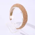 Diadema acolchada de cuentas oro champán estilo barroco con cristales brillantes - Champán