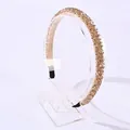 Elegante diadema color oro champán con cuentas de cristal y estilo vintage - Champán