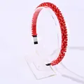 Elegante diadema de cuentas en cristal rojo oscuro con forro de tela a juego - Rojo