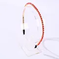 Elegante gouden haarband met rode kristallen kralen en antislip uiteinden - 0.6 Kristallen Ketting Haarrand / Rood