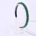 Diadema elegante de cuentas de cristal verde esmeralda con piedras facetadas brillantes - Verde