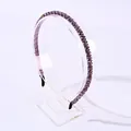 Diadema elegante con cuentas de cristal púrpura y montura fina brillante - Púrpura oscuro