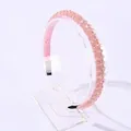 Pink crystal beaded headband featuring handmade weave and elegant light luxury style - Pink