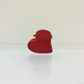 Pinza para el pelo de corazón rojo mate en resina suave para uso diario - Matte Heart Style / Rojo Vino Mate