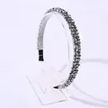 Elegant silver crystal beaded headband with sparkling multi-faceted stones and comfort ends - Silver