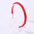 Serre-tête tendance en perles de cristal rouges avec finitions métalliques argentées - Rouge