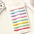 Set de 8 clips para el cabello en colores pastel sobre tarjeta blanca de exhibición - Horquilla Infantil Pintura (NM-6621) / Juego de 8 / Multicolor Macaron