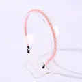 Elegante diadema fina con cuentas de cristal rosa facetadas sobre base delgada - Rosa