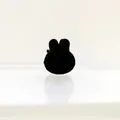 Pinza para el pelo de conejo en felpa negra con piel sintética suave para peinados - Estilo Conejo Flocado / Negro