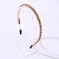Slanke gouden kristallen haarband met paarsbruine kralen voor een elegante sieradenlook - Kristallen Platte Ketting Stijl / Donkerpaars