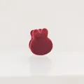 Pinza para el pelo con orejas de conejo rojo oscuro con textura de terciopelo suave - Estilo Conejo Flocado / Burdeos