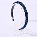 Elegant deep blue crystal beaded headband with vintage style and shimmering facets - Dark Blue