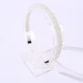 Serre-tête élégant en perles de cristal blanc avec tissage délicat sur support - Blanc
