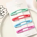 Set de 4 horquillas brillantes en colores caramelo como menta, coral, azul y rosa - Pinza Clic-Clac Infantil (7cm/NM-6621) / Paquete de 4 / Caramelo Multicolor