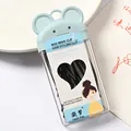 Set de pinzas negras onduladas para el cabello en caja azul con ventana de corazón - Horquilla Plana Caja Dibujos / Set en Caja / Negro