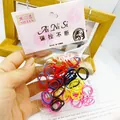 Colorful high elasticity disposable hair ties set in a hand-held clear package - Small Size / Deep Multicolor Small Loop