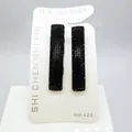 Par de elegantes pinzas para el cabello con cristales negros e incrustación rectangular - Pinza Pico de Pato Cuadrada (NM-425) / Juego de 2 Piezas / Negro