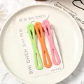 Set de pinzas para el cabello en colores macaron mate verde, naranja y rosa dulce - Estilo Doble Anillo Color Mate (NM-425) / Juego de 3 / Serie de Colores Mate