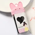 Set de pinzas para el pelo negras con caja rosa temática de conejo estilo coreano - Horquilla Ondulada Caja Dibujos / Set en Caja / Negro