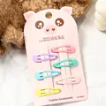 Set de seis pinzas metálicas en colores macaron en cartulina con forma de cerdito - Pinza Pintada Infantil (Gota 3cm) / Juego de 6 / Multicolor