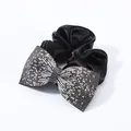 Elastico per capelli con fiocco di strass scintillanti e nastro di raso nero donna - Grigio fumo