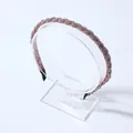 Diadema trenzada de cuentas en oro rosa con textura elegante hecha a mano para mujer - Morado