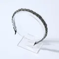 Diadema trenzada gris oscuro con cuentas metálicas para peinados elegantes de mujer - gris oscuro