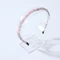 Braided macaron bead headband with colorful woven pattern and non-slip design - Colorful