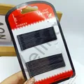 Set of wavy black metal hair pins on display card for professional hairstyling use - Large Flat Style (Large)