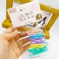 Colorful durable elastic hair bands in pink, blue, purple and yellow multi-color set - Spring Color Large Loop