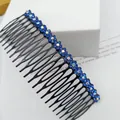Eleganter Haarkamm mit marineblauen Blumen-Strasssteinen für vielseitiges Styling - Pflaume Blauer Strass