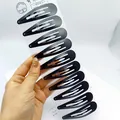 10er-Set mattschwarze minimalistische BB-Haarspangen auf einer Displaykarte - 7cm / Wassertropfenform Matt